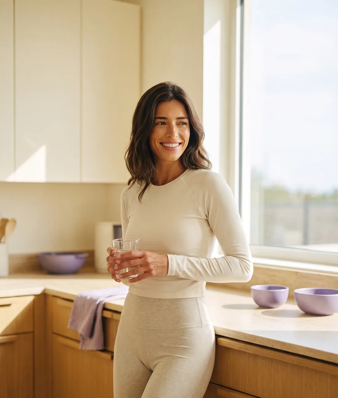 A woman in everyday life, receiving provider-directed medical weight loss care from Living+