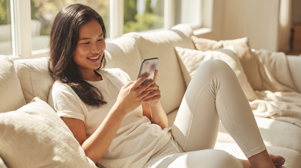 A patient managing their care from a phone at home