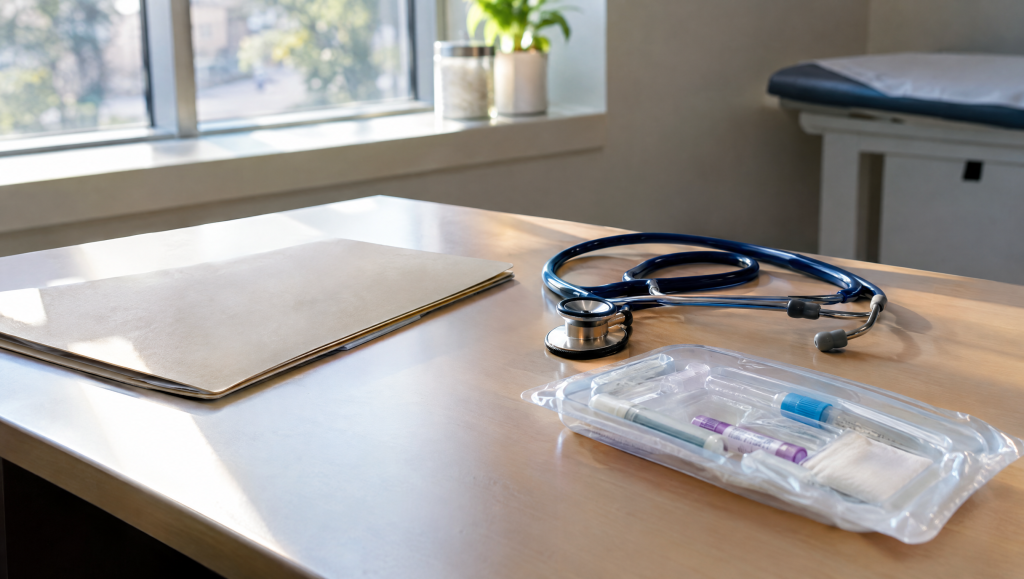 A questionnaire and a card on file is not a medical visit